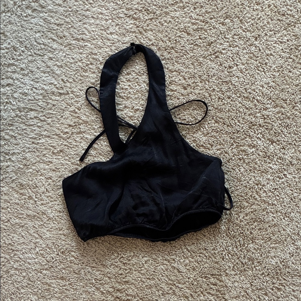 Forever 21 Black Halter Crop Top